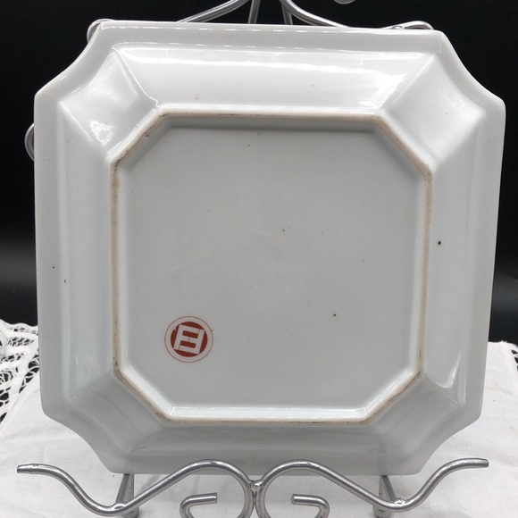 Vintage Andrea by Sadek Ceramic Decorative Plate, Trinket Dish Greens and Pinks - Picture 2 of 6